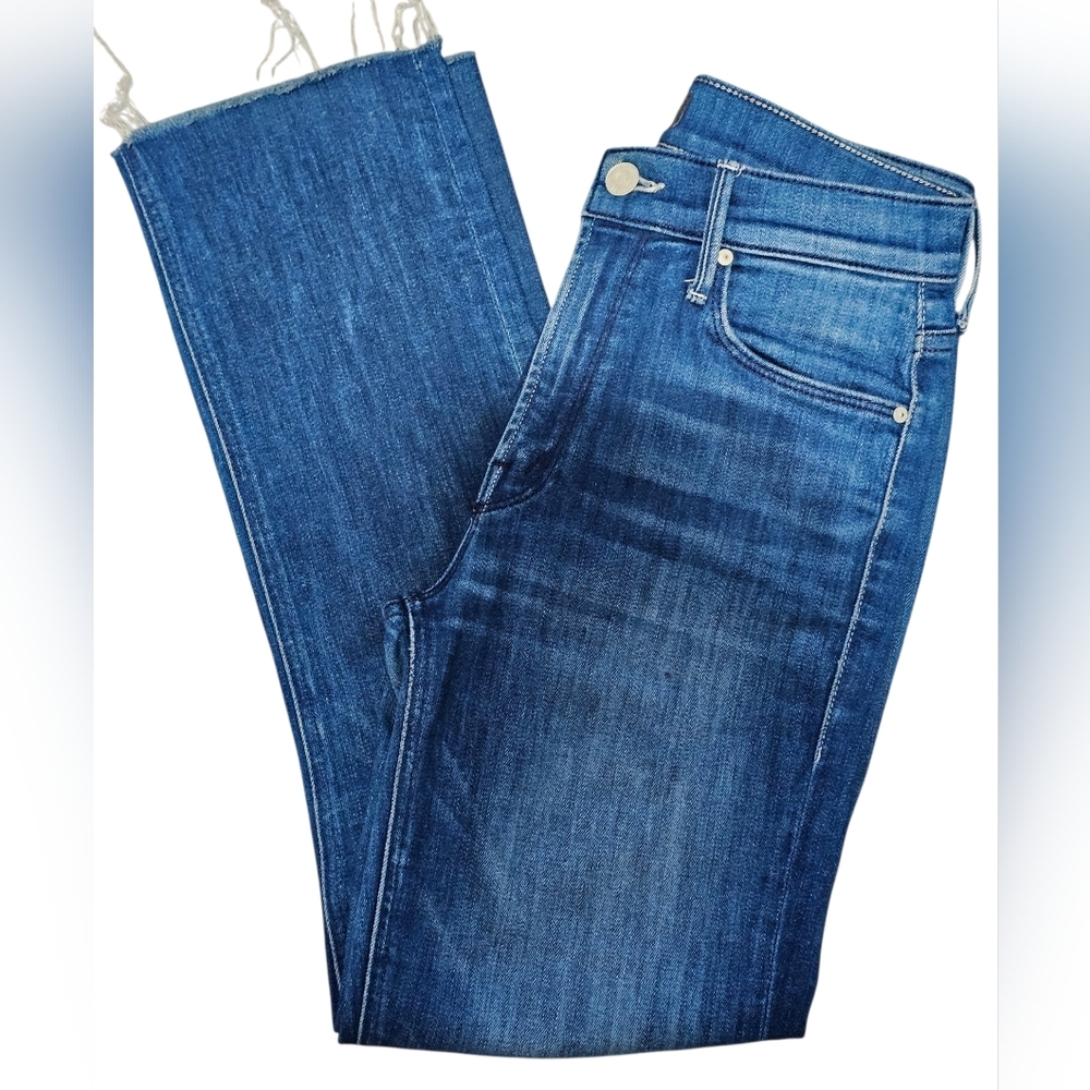 MOTHER The Mid Rise Dazzler Crop Fray ' Squeeze It ' Women's Jeans Size 26 - Picture 3 of 12